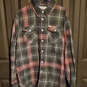 DIXXON Elvis Dark Green and Red Plaid Flannel